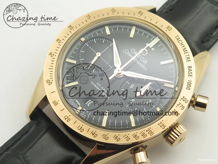 0223 Speedmaster ’57 Co-Axial RG OMF 1:1 Best Edition Black Dial On Leather Strap A9300 (Free Leather Strap) Resilient 8064